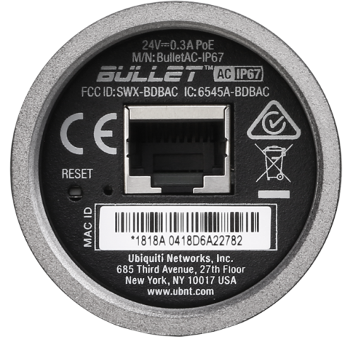 Wi-Fi точка доступу Ubiquiti Bullet AC IP67 (BULLETAC-IP67) купити в Україні | Telemart фото