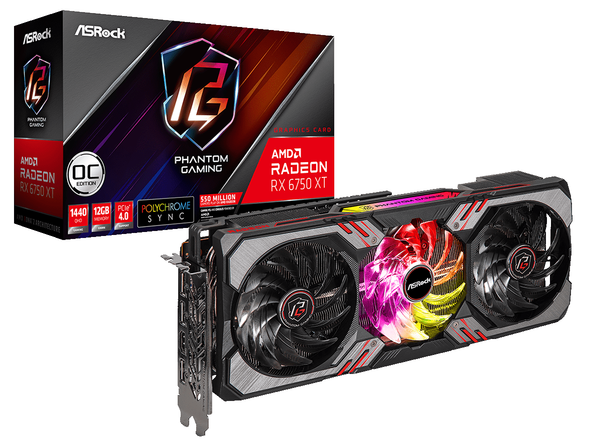 Продать Видеокарта AsRock Radeon RX 6750 XT Phantom Gaming D OC 12288MB  (RX6750XT PGD 12GO) по Trade-In интернет-магазине Телемарт - Киев, Днепр,  Украина