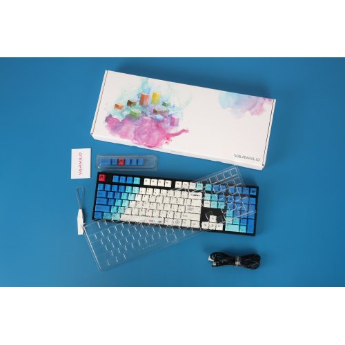 Купить Клавиатура Varmilo VEA108 Summit R2 Cherry Mx Silent Red (A26A022A6A1A06A007) Grey/Blue - цена в Харькове, Киеве, Днепре, Одессе
в интернет-магазине Telemart фото
