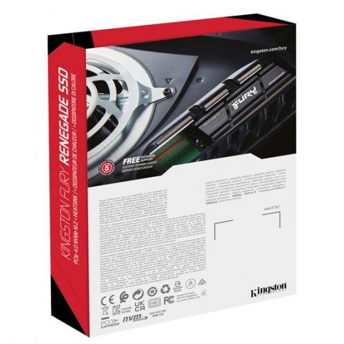 Photo SSD Drive Kingston FURY Renegade with Heatsink 3D NAND TLC 2TB M.2 (2280 PCI-E) NVMe x4 (SFYRDK/2000G)