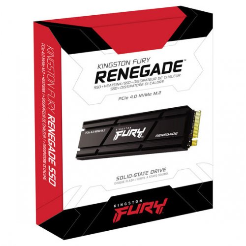 Photo SSD Drive Kingston FURY Renegade with Heatsink 3D NAND TLC 4TB M.2 (2280 PCI-E) NVMe x4 (SFYRDK/4000G)