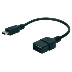 Кабель Digitus USB 2.0 miniUSB 0.2m OTG (AK-300310-002-S)