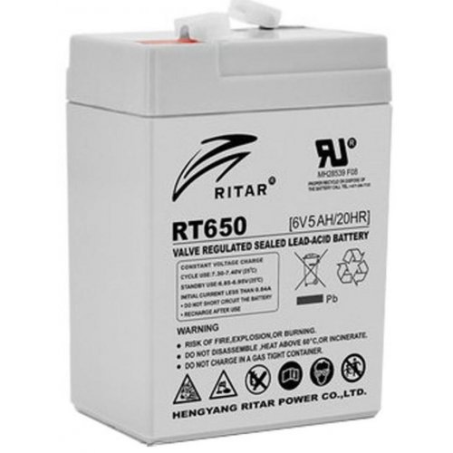 Купить Аккумуляторная батарея Ritar 6V 5Ah (RT650) - цена в Харькове, Киеве, Днепре, Одессе
в интернет-магазине Telemart фото