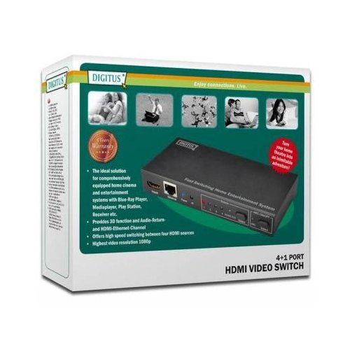 Купить Видеокоммутатор Digitus HDMI 4+1 Fast Switch (DS-45320) - цена в Харькове, Киеве, Днепре, Одессе
в интернет-магазине Telemart фото
