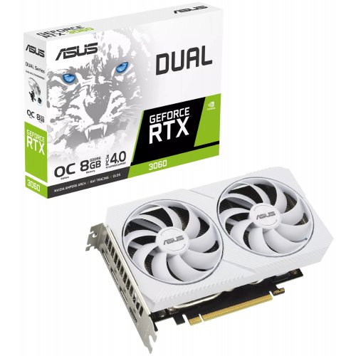 Photo Video Graphic Card Asus GeForce RTX 3060 Dual OC 8192MB (DUAL-RTX3060-O8G-WHITE)