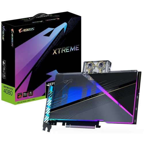 Photo Video Graphic Card Gigabyte GeForce RTX 4080 AORUS XTREME WATERFORCE WB 16384MB (GV-N4080AORUSX WB-16GD)