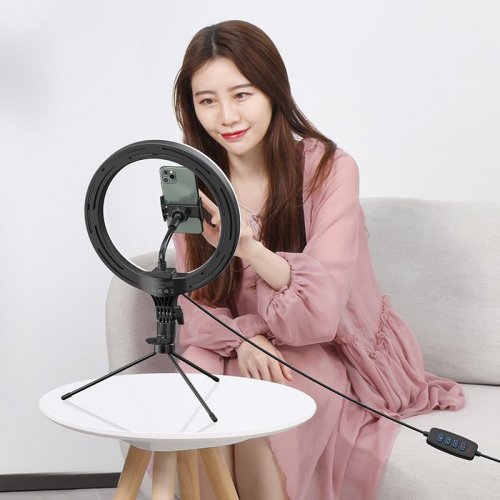 Лампа Baseus Live Stream Holder-table Stand 10-inch Light Ring (CRZB10-A01) Black купити в Україні: Київ, Львів, Хмельницький, Тернопіль, Івано-Франківськ | Низька ціна, відгуки, характеристики від TELEMART фото