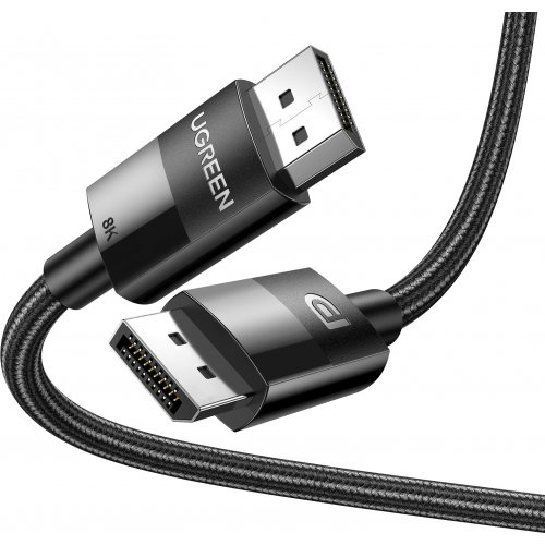 Кабель Ugreen DP114 DisplayPort-DisplayPort 8K 1.4 5m (80394) Black купити в Україні: Київ, Львів, Хмельницький, Тернопіль, Івано-Франківськ | Низька ціна, відгуки, характеристики від TELEMART фото