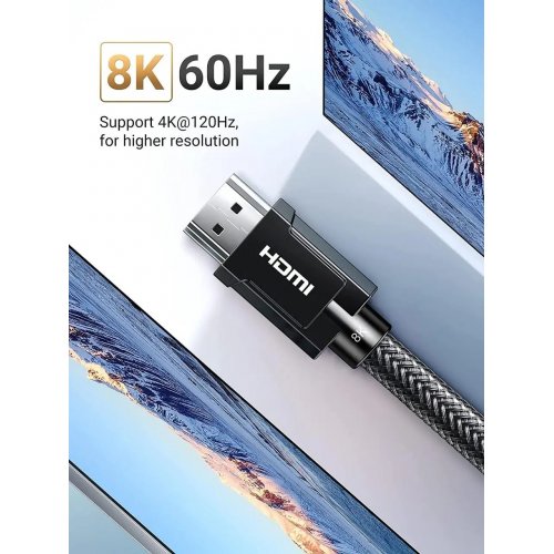 Купить Кабель Ugreen HD135 HDMI-HDMI 8K 2.1 5m (50562) Black - цена в Харькове, Киеве, Днепре, Одессе
в интернет-магазине Telemart фото