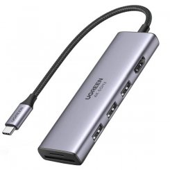 USB-хаб Ugreen CM511 USB Type-C 4 in 1 (60383) Space Gray