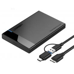 Внешний карман Ugreen US221 2.5" HDD/SSD - USB 3.0 / USB Type-C (60734) Black