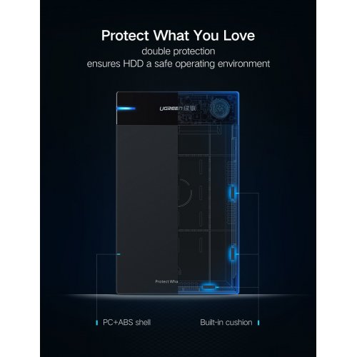 Внешний карман Ugreen US222 3.5" HDD/SSD - USB 3.0 (50422) Black купить в Украине: Киев, Днепр, Харьков, Одесса  | Низкая цена, отзывы, характеристики от TELEMART фото