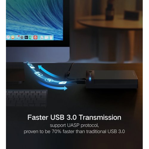 Внешний карман Ugreen US222 3.5" HDD/SSD - USB 3.0 (50422) Black купить в Украине: Киев, Днепр, Харьков, Одесса  | Низкая цена, отзывы, характеристики от TELEMART фото