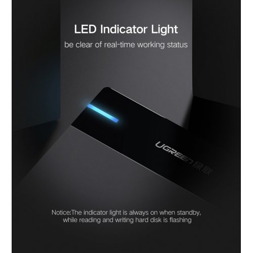 Внешний карман Ugreen US222 3.5" HDD/SSD - USB 3.0 (50422) Black купить в Украине: Киев, Днепр, Харьков, Одесса  | Низкая цена, отзывы, характеристики от TELEMART фото