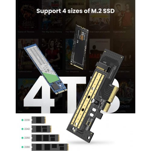 Купить Адаптер Ugreen CM302 M.2 NVMe - PCIe 3.0 x 4 (70503) Black - цена в Харькове, Киеве, Днепре, Одессе
в интернет-магазине Telemart фото