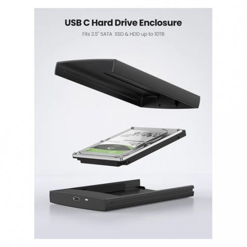 Купить Внешний карман Ugreen CM237 2.5" HDD/SSD SATA - USB Type-C (80556) Black - цена в Харькове, Киеве, Днепре, Одессе
в интернет-магазине Telemart фото