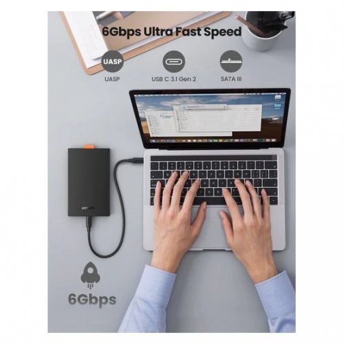 Купить Внешний карман Ugreen CM237 2.5" HDD/SSD SATA - USB Type-C (80556) Black - цена в Харькове, Киеве, Днепре, Одессе
в интернет-магазине Telemart фото