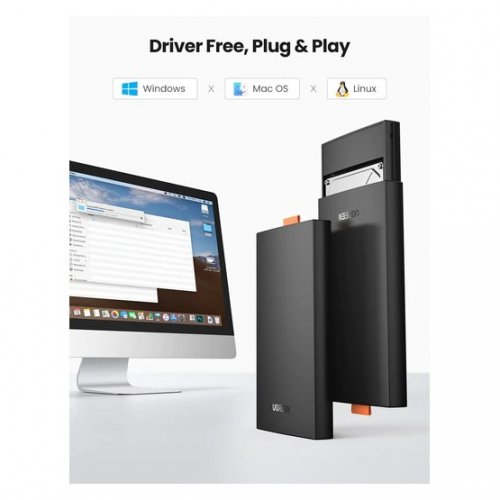 Купить Внешний карман Ugreen CM237 2.5" HDD/SSD SATA - USB Type-C (80556) Black - цена в Харькове, Киеве, Днепре, Одессе
в интернет-магазине Telemart фото
