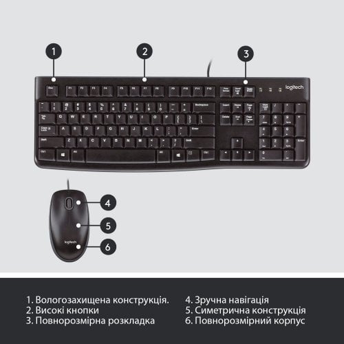 Купить Комплект Logitech MK120 USB (920-002563) Black - цена в Харькове, Киеве, Днепре, Одессе
в интернет-магазине Telemart фото