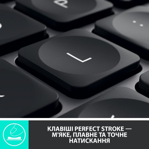 Купити Клавіатура Logitech MX Keys Wireless (920-009415) Graphite - ціна в Києві, Львові, Вінниці, Хмельницькому, Франківську, Україні | інтернет-магазин TELEMART.UA фото