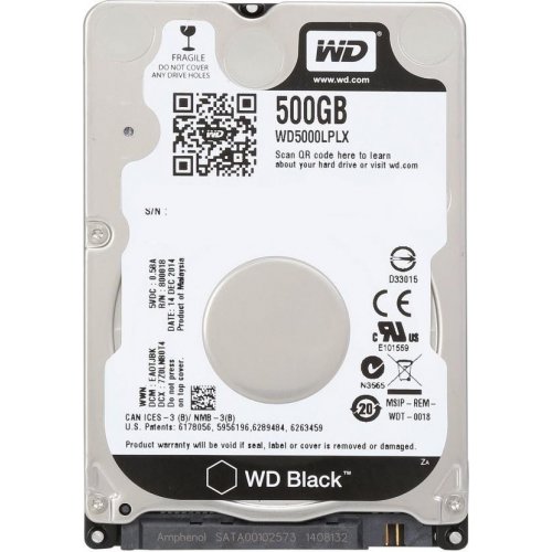 Photo Western Digital Black 500GB 32MB 2.5