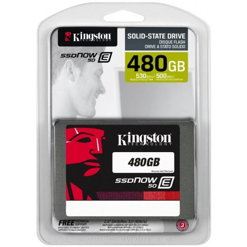 Продати SSD-диск Kingston SSDNow E50 480GB 2.5" (SE50S37/480G) за Trade-In у інтернет-магазині Телемарт - Київ, Дніпро, Україна фото