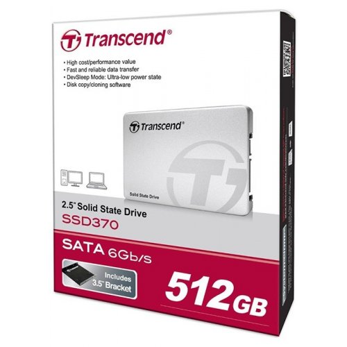 Продати SSD-диск Transcend SSD370S Premium 512GB 2.5" (TS512GSSD370S) за Trade-In у інтернет-магазині Телемарт - Київ, Дніпро, Україна фото