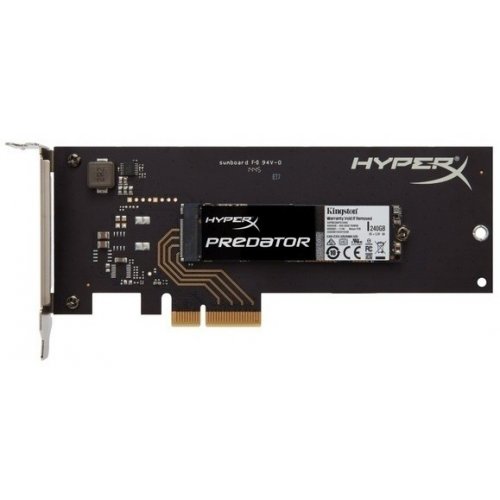Продати SSD-диск Kingston HyperX Predator MLC 240GB M.2 (2280 PCI-E) + HHHL Adapter (SHPM2280P2H/240G) за Trade-In у інтернет-магазині Телемарт - Київ, Дніпро, Україна фото