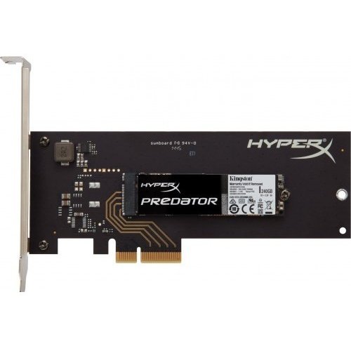 Продати SSD-диск Kingston HyperX Predator MLC 240GB M.2 (2280 PCI-E) + HHHL Adapter (SHPM2280P2H/240G) за Trade-In у інтернет-магазині Телемарт - Київ, Дніпро, Україна фото