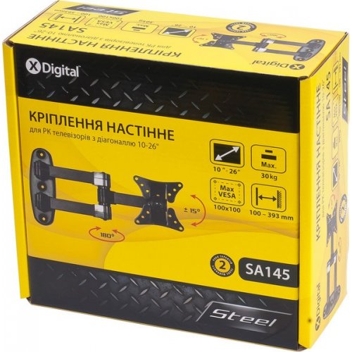 Купити Кронштейн X-DIGITAL STEEL SA145 BLACK - ціна в Києві, Львові, Вінниці, Хмельницькому, Франківську, Україні | інтернет-магазин TELEMART.UA фото