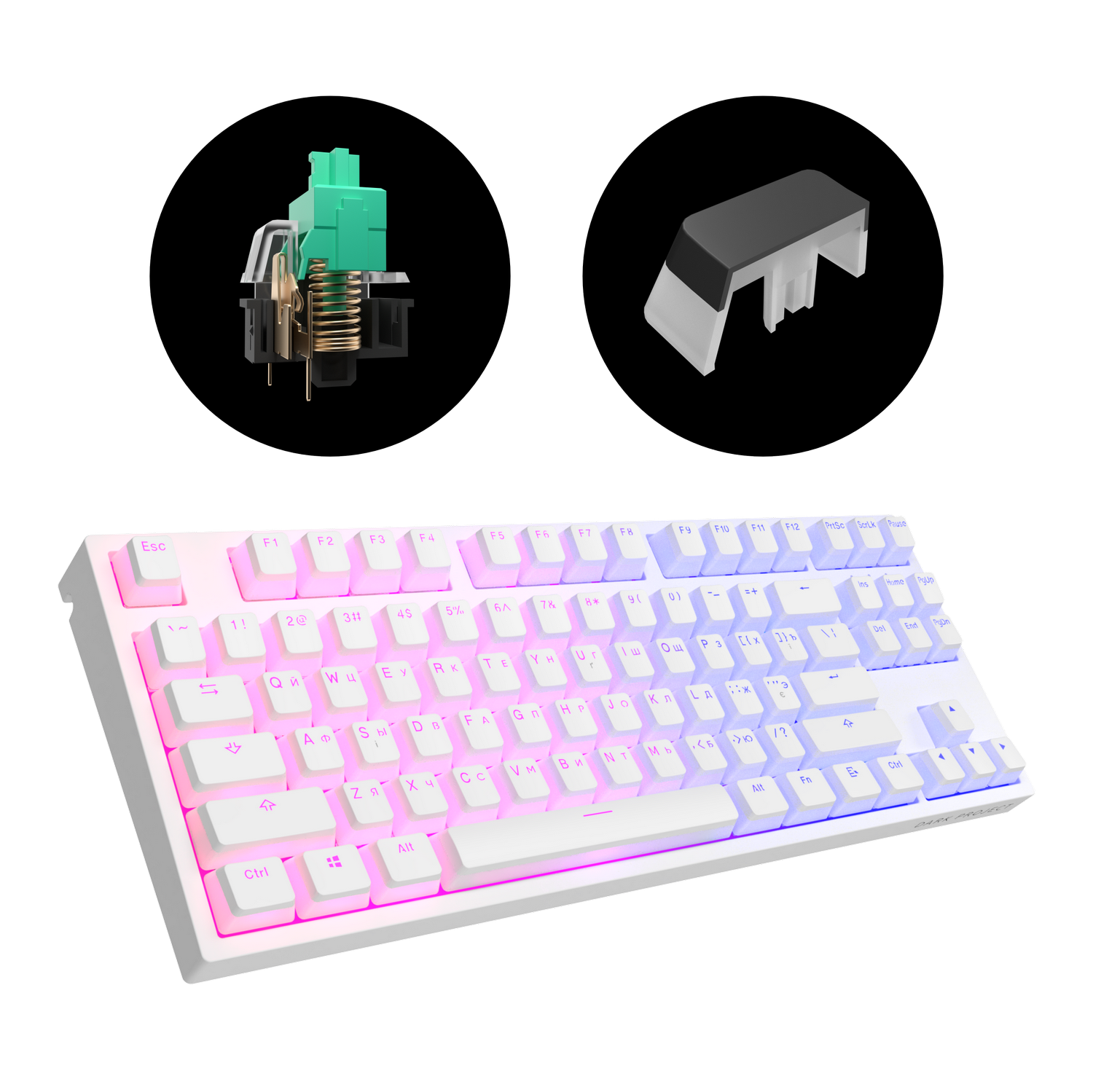 Клавіатура Dark Project KD87A PBT Mechanical Gateron Cap Teal (DP-KD ...