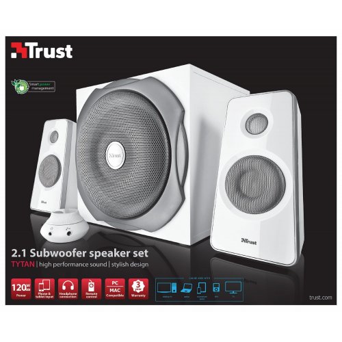 Акустическая система Trust BR Tytan (19504) White купить в Украине: Киев, Днепр, Харьков, Одесса  | Низкая цена, отзывы, характеристики от TELEMART фото