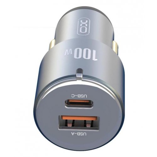 Автомобильное зарядное устройство XO CC47 Shared USB-A/USB-C QC/PD3.0 100W 3A Black купить в Украине: Киев, Днепр, Харьков, Одесса  | Низкая цена, отзывы, характеристики от TELEMART фото