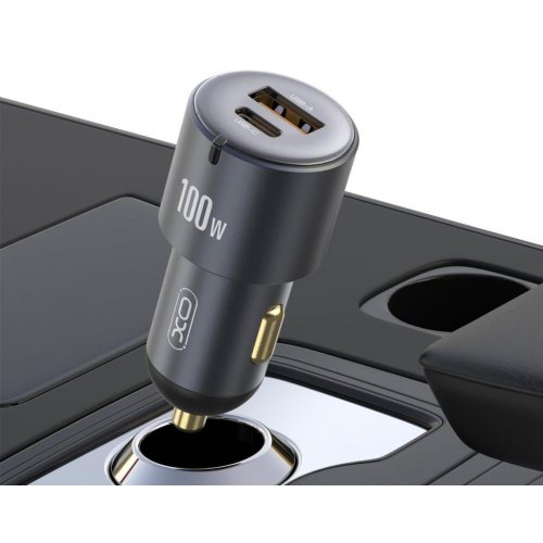 Автомобильное зарядное устройство XO CC47 Shared USB-A/USB-C QC/PD3.0 100W 3A Black купить в Украине: Киев, Днепр, Харьков, Одесса  | Низкая цена, отзывы, характеристики от TELEMART фото