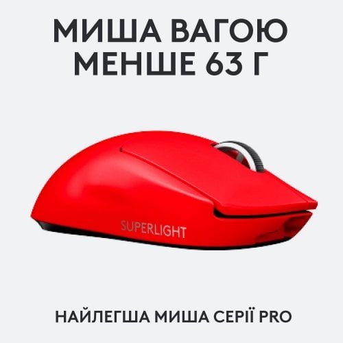 Фото Миша Logitech G Pro X SUPERLIGHT (910-006784) Red