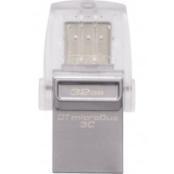 Фото Накопитель Kingston DataTraveler MicroDuo 3C/USB 3.1 32GB Metal (DTDUO3C/32GB)