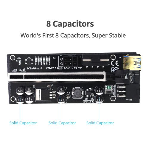 Купити Райзер Kriptos PCI-E v.010s PLUS 2 x 6pin/Molex/SATA Black - ціна в Києві, Львові, Вінниці, Хмельницькому, Франківську, Україні | інтернет-магазин TELEMART.UA фото