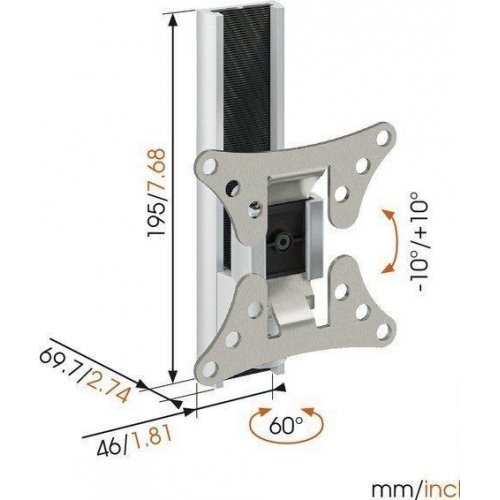 Купити Кронштейн VOGELS WALL 1020 Silver - ціна в Києві, Львові, Вінниці, Хмельницькому, Франківську, Україні | інтернет-магазин TELEMART.UA фото