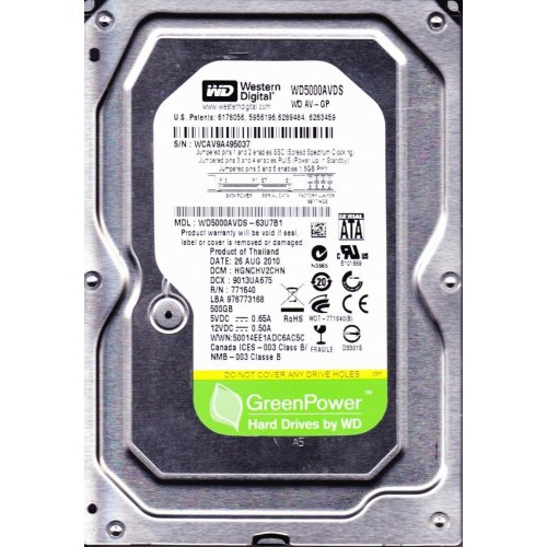 Продати Жорсткий диск Western Digital AV-GP 500GB 32MB 3.5" (WD5000AVDS) за Trade-In у інтернет-магазині Телемарт - Київ, Дніпро, Україна фото