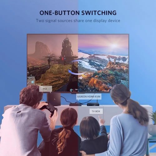 Купить Разветвитель-сплиттер Ugreen 2 In 1 Out KVM HDMI Switch Box 4K 1.5m (50744) Black - цена в Харькове, Киеве, Днепре, Одессе
в интернет-магазине Telemart фото