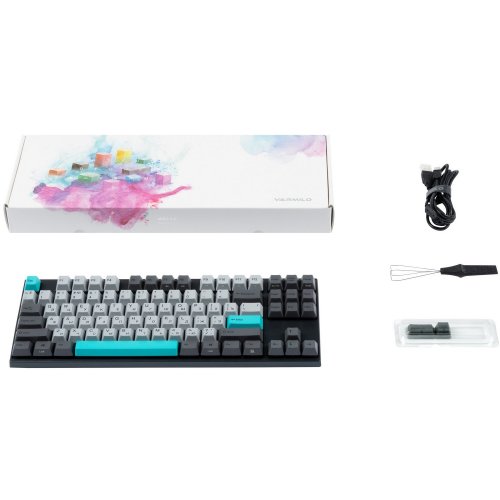 Купить Клавиатура Varmilo VEA87 Moonlight Cherry Mx Silent Red (A23A023A6A1A06A007) Grey/Blue - цена в Харькове, Киеве, Днепре, Одессе
в интернет-магазине Telemart фото