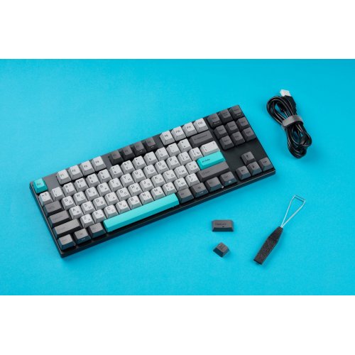Купить Клавиатура Varmilo VEA87 Moonlight Cherry Mx Silent Red (A23A023A6A1A06A007) Grey/Blue - цена в Харькове, Киеве, Днепре, Одессе
в интернет-магазине Telemart фото
