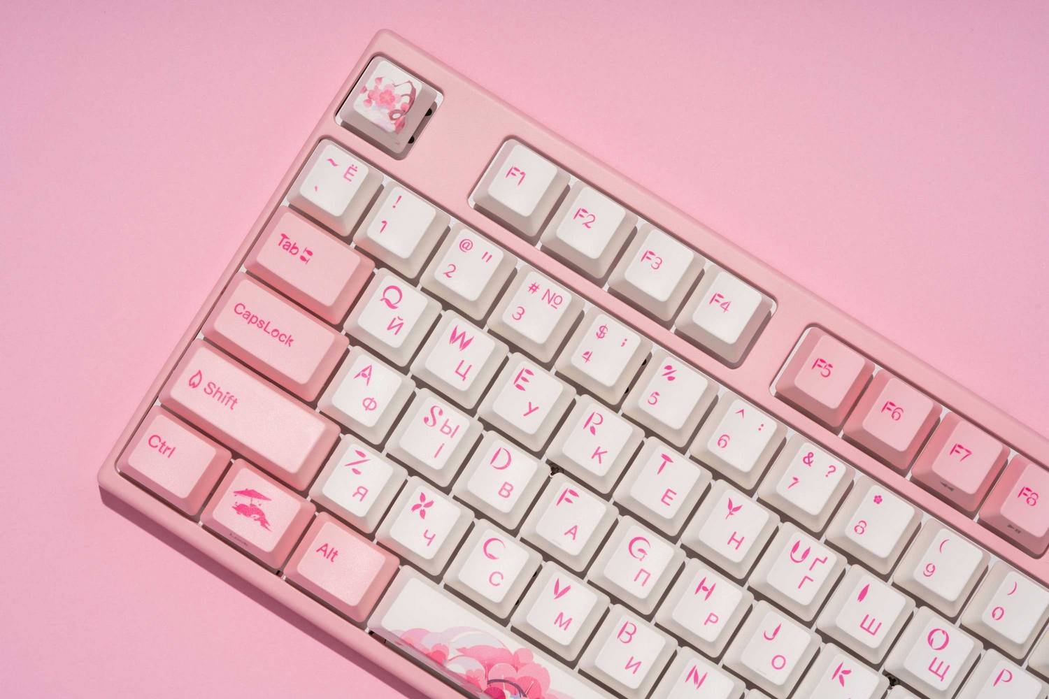 Купить Клавиатура Varmilo VEA87 Sakura R2 Cherry Mx Blue  (A23A027A1A0A17A024) Pink/White - цена в Харькове, Киеве, Днепре, Одессе в  интернет-магазине Telemart