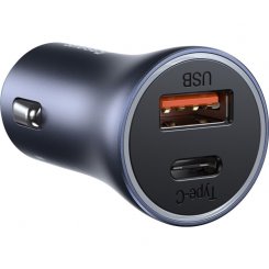 Фото Автомобильное зарядное устройство Baseus Golden Contactor Pro USB + Type-C 40W (CCJD-0G) Dark Gray