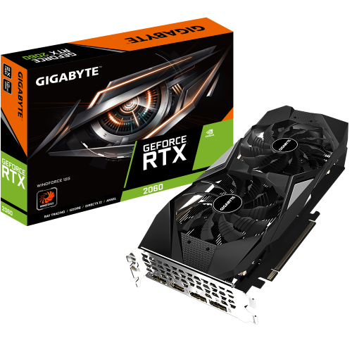Photo Video Graphic Card Gigabyte GeForce RTX 2060 WINDFORCE 12288MB (GV-N2060WF2-12GD)