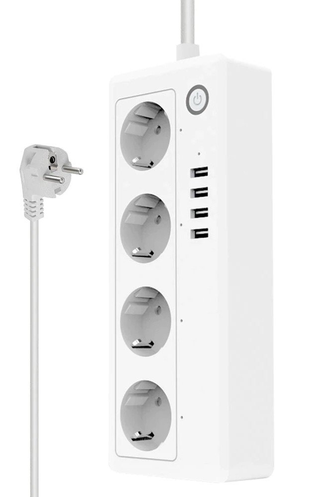 Купить Сетевой фильтр Tuya 1.5 м 4 розетки + 4 USB Wifi Smart - цена в ...
