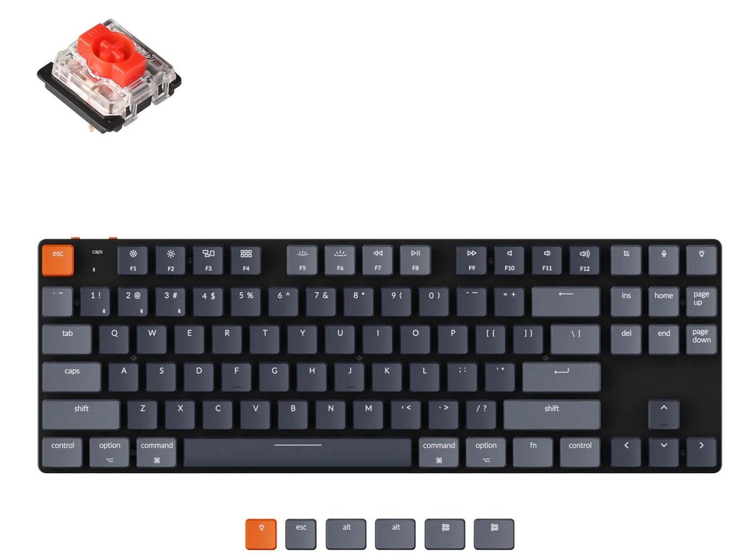 Клавиатура Keychron K1SE 87 Key White Led Gateron Red WL (K1SEG1) Black ...