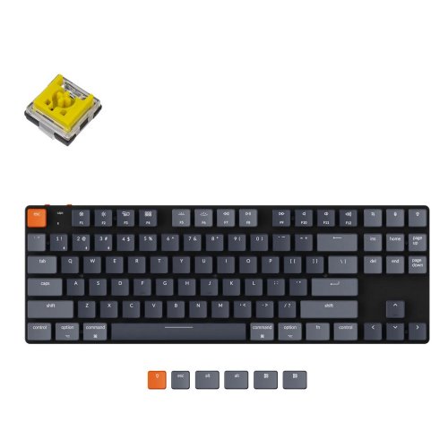 Купити Клавіатура Keychron K1SE 87 Key RGB Optical Banana Hot-Swap WL (K1SEE4) Black - ціна в Києві, Львові, Вінниці, Хмельницькому, Франківську, Україні | інтернет-магазин TELEMART.UA фото