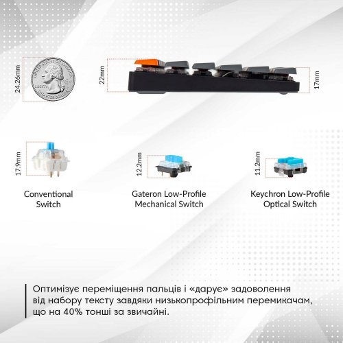 Купить Клавиатура Keychron K1SE 87 Key RGB Optical Banana Hot-Swap WL (K1SEE4) Black - цена в Харькове, Киеве, Днепре, Одессе
в интернет-магазине Telemart фото