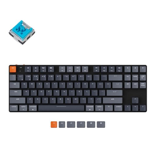 Купить Клавиатура Keychron K1SE 87 Key RGB Optical Blue Hot-Swap WL (K1SEE2) Black - цена в Харькове, Киеве, Днепре, Одессе
в интернет-магазине Telemart фото